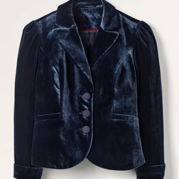 Boden Jackets & Blazers - Boden Kingsley Blue Velvet Blazer Jacket Size 2